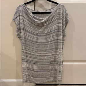 CAbi Striped Gray Cowl Neck Top!
